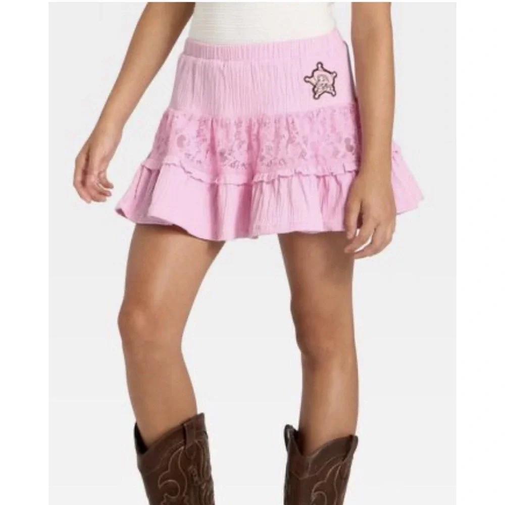 Disney Girls' Toy Story Cowgirl Jessie Mesh Skort, XXL - Pink